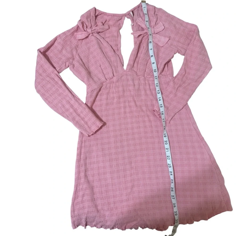 Free People Pink Long Sleeve Dress
